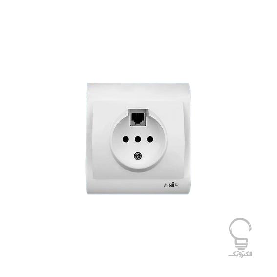 پریز تلفن دو منظوره (دوشاخه + سوکت) مدل آمیتیس آسیا